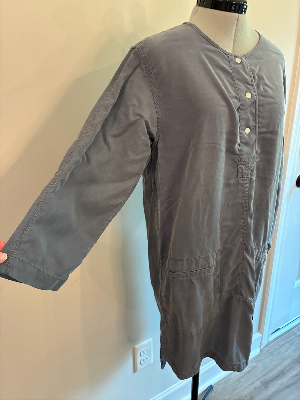 GAP Slate Blue Button-Front Tunic Dress 0012 - Picture 2 of 9